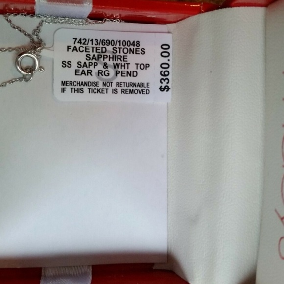 Sapphire and White Topaz Sterling Silver Set - Picture 3 of 3